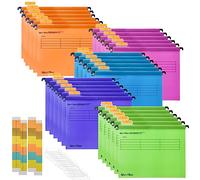 MerryNine Lot de 30 dossiers suspendus A4 en polypropylène avec onglets et inserts de cartes pour l'école, la maison, le travail et le bureau **Vérifiez la taille avant de passer commande (30