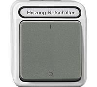 Merten Aquastar Interrupteur d'urgence de Chauffage Off 3 Broches avec témoin Lumineux, Gris Clair, Meg3643 8029