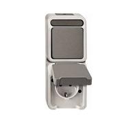 MERTEN Kombi.SCHUKO-Steckd. MEG3495-8029 Wechselschalter lichtgrau AQUASTAR MEG34 MEG3495-8029 (MEG3495-8029)