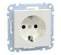 Merten MEG2300-0319 Prises 2P + T standard allemand, Protection enfants, à connexion rapide, blanc brillant, System M