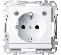 Merten MEG2304-0325 Prise de courant avec protection. Protection contre les contacts + sortie de lumière M-Pure blanc actif/brillant