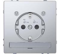 Merten MEG2304-6036 Prise avec module d'éclairage LED D-Life acier inoxydable laqué