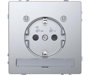 Merten MEG2304-6036 Prise avec module d'éclairage LED D-Life acier inoxydable laqué