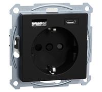 Merten MEG2367-0403 Prise avec chargeur USB M-Pur noir/mat
