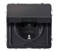 Merten Merten Prise SCHUKO anthracite avec couvercle rabattable MEG2310-7214 Quantité:1