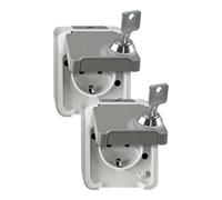 Prise SCHUKO MEG2424-8029 gris clair (MEG2424-8029)