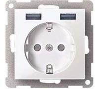 MERTEN Prise 1f akws glz USB UP +erh.BS horiz USB IP20