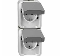 MERTEN Prise 2f lgr mt AQUASTAR AP+erh.BS Klappd