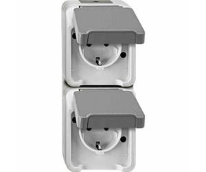 MERTEN Prise 2f lgr mt AQUASTAR AP+erh.BS Klappd