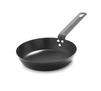 Merten & Storck Carbon Steel, Poêle à Frire de 20 cm en Acier au Carbone Pré-assaisonné, Compatible avec l'Induction, Résistante au Four, Coloris Noir
