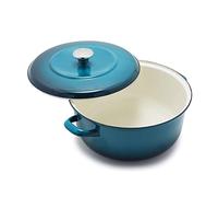 Merten & Storck Cocotte Ronde de 26 cm/5 Litres, Bleu Foncé avec Dégradé