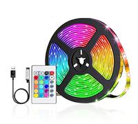 Meruido Bande lumineuse LED USB de 3 m pour décoration d'intérieur - Rétroéclairage TV - 16 LED 5050 colorées - Télécommande à 24 touches
