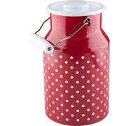 Merveilleuse cruche en émail Riess de 2 litres à pois rouges avec couvercle