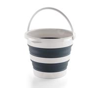 Mery Seau pliable 12 litres PP+thermoplastique Godet avec poignEe Gris clair et gris foncE 35x26cm PliE 35x6.50 cm