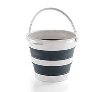 Mery | Seau Pliable, Rétractable, avec Poignée, Gain de Place, 12L, Gris | Se Plie jusqu'à 6,5cm d'Épaisseur, Polypropylène et Thermoplastique, Bicolore Gris Clair et Foncé, 35x26cm