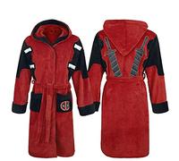 MERYAL Peignoir pour homme - Unisexe - Chaud - En flanelle - À capuche - Pour l'hiver - Pour costumade - Taille unique - Rouge