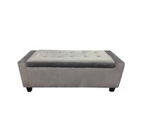 Mes Banc de rangement en velours - Gris