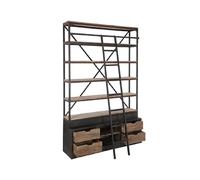 Mes Bibliothèque métal bois 4 étagères - Naturel