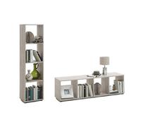 MES Bibliothèque VOSKA 4 Niches Chêne Grisé