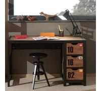 Mes Bureau avec caisson 3 tiroirs - Marron