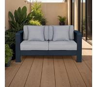 Mes Canapé de jardin 2 places - Anthracite et gris clair
