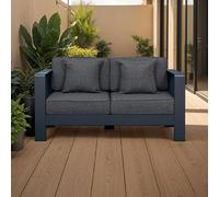 Mes Canapé de jardin 2 places - Anthracite et gris foncé
