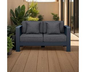 Mes Canapé de jardin 2 places - Anthracite et gris foncé