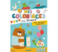 Mes coloriages avec stickers - Les animaux mignons - Collectif - Hemma - broché - Document jeunesse