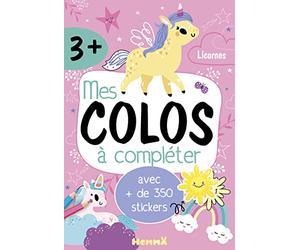 Mes colos à compléter - Licornes - Bloc avec plus de 350 stickers et 30 coloriages - Dès 3 ans
