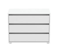 MES Commode LUIS 3 tiroirs 80x40x58 cm blanc