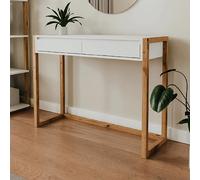 Mes Console 2 tiroirs scandinave - Blanc et chêne