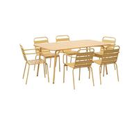 Mes Ensemble table de jardin 6 places - Jaune moutarde