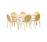 Mes ensemble table et chaises jardin - Jaune moutarde