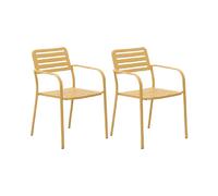 Mes fauteuils de jardin métal x2 - Jaune moutarde