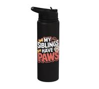 Mes frères et sœurs ont des pattes, un drôle d'amoureux des chiens Stainless Steel Insulated Water Bottle