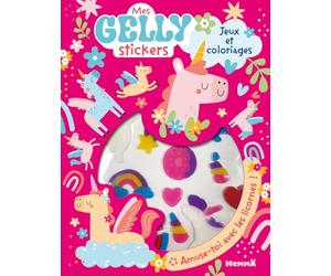 Mes gelly stickers - Licornes - Stickers en gel - jeux - activités - coloriages - 4 ans
