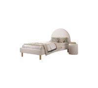 MES Lit avec 1 Chevet 90x200 cm - Blanc