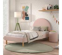 Vipack Lit Moon 90 x 200 cm avec pouf rose