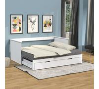 MES Lit banquette extensible - 90x190 cm - Blanc