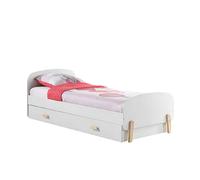 MES Lit enfant KIDLY avec tiroir - Pin blanc 90x200 cm