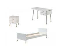MES Lit GAMAY 90x200 cm avec chevet et bureau