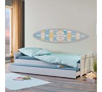 Sconto Lit gigogne Manily 1 tiroir avec sommier 90 x 200 cm Blanc