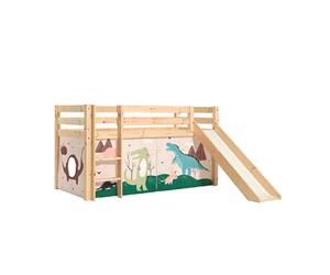 Mes Lit surélevé PINO avec toboggan - Décor dinosaures