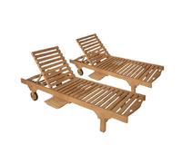 Mes Lot de 2 bains de soleil jardin - Naturel