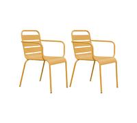 Mes Lot de 2 chaises de jardin - Jaune moutarde