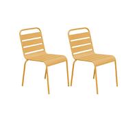 Mes Lot de 2 chaises de jardin - Jaune moutarde