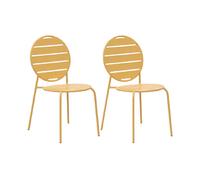 Mes Lot de 2 chaises de jardin - Jaune moutarde