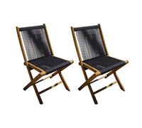 Mes lot de 2 chaises de jardin - Naturel et gris