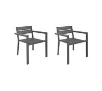 Mes Lot de 2 fauteuils de jardin aluminium - Gris