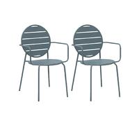 Mes lot de 2 fauteuils de jardin - Bleu gris